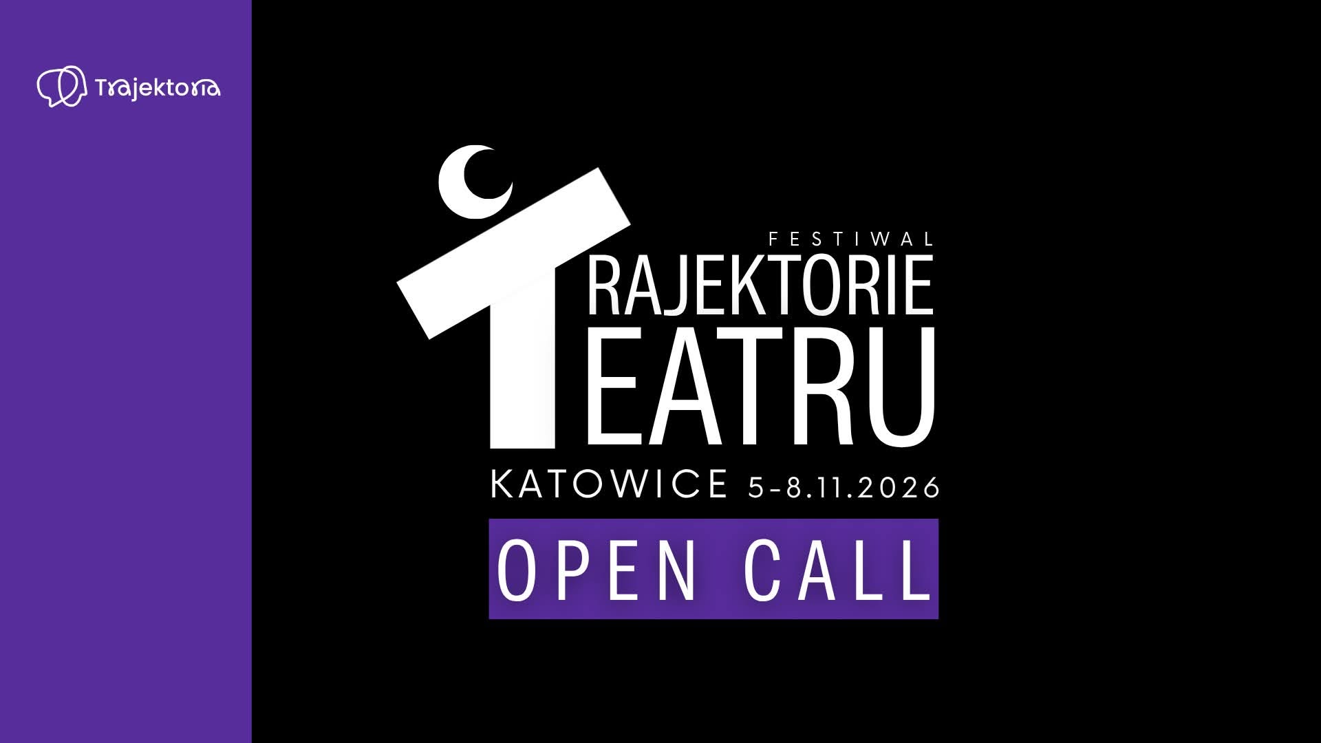 grafika informująca o open callu na festiwal trajektorie teatru 2026